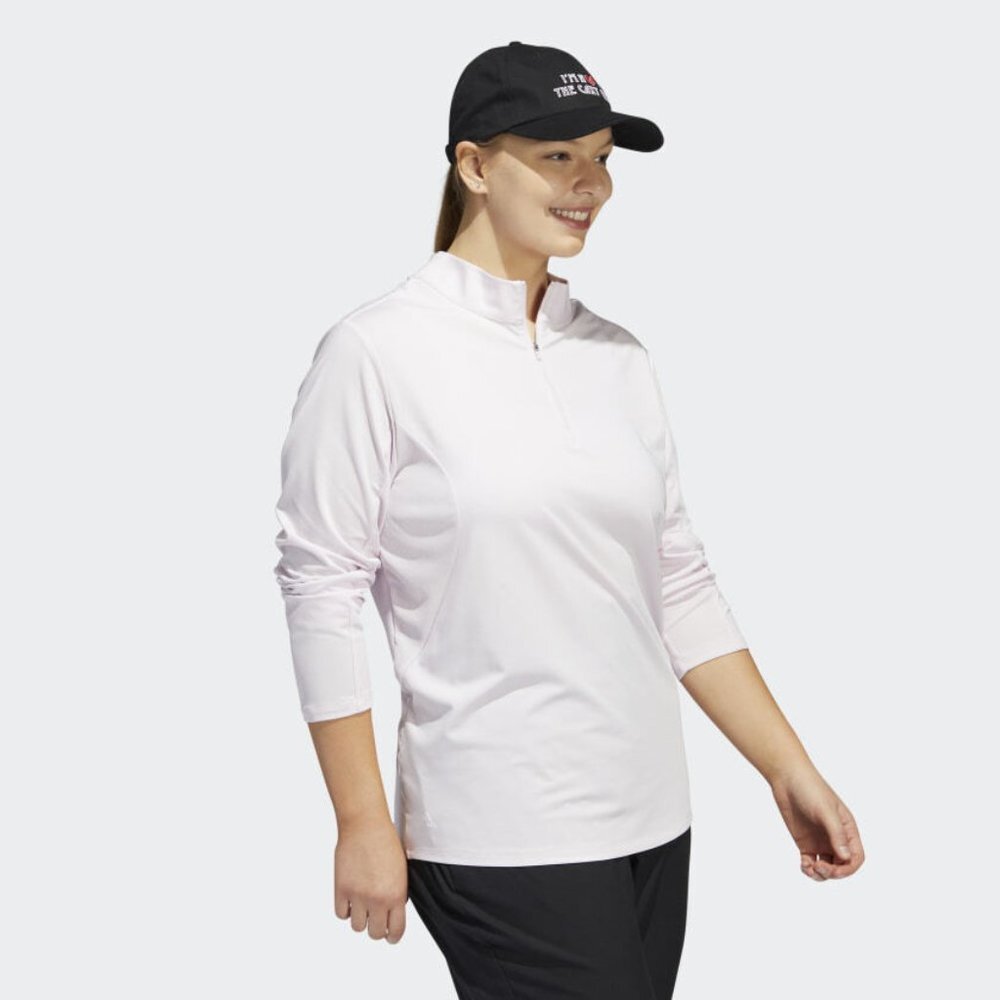 adidas Women's Ultimate365 Golf Shirt Sweatshirt Quarter Zip Almost Pink Size 4X